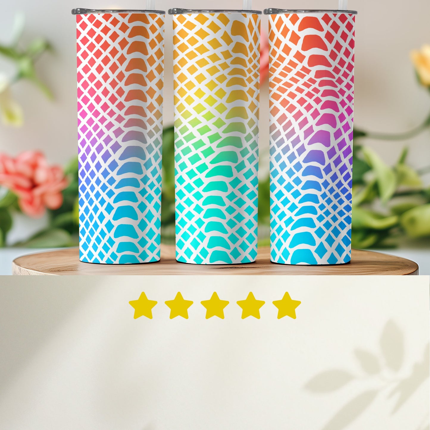 Vibrant Rainbow Tumbler with Stylish Pattern product