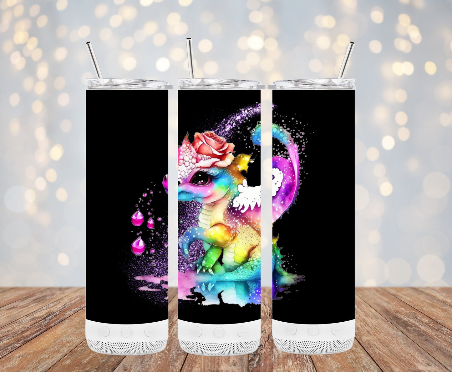 Colorful Dragon with Rose 20oz Tumbler product type