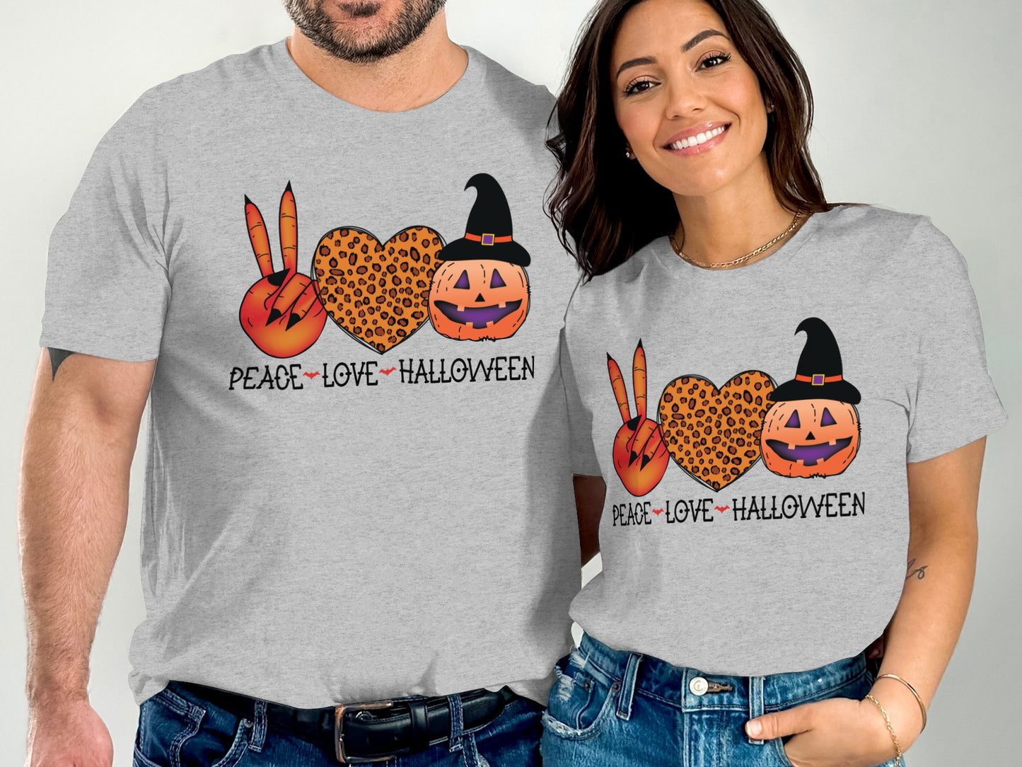Peace Love Halloween Pumpkin Graphic Shirt product