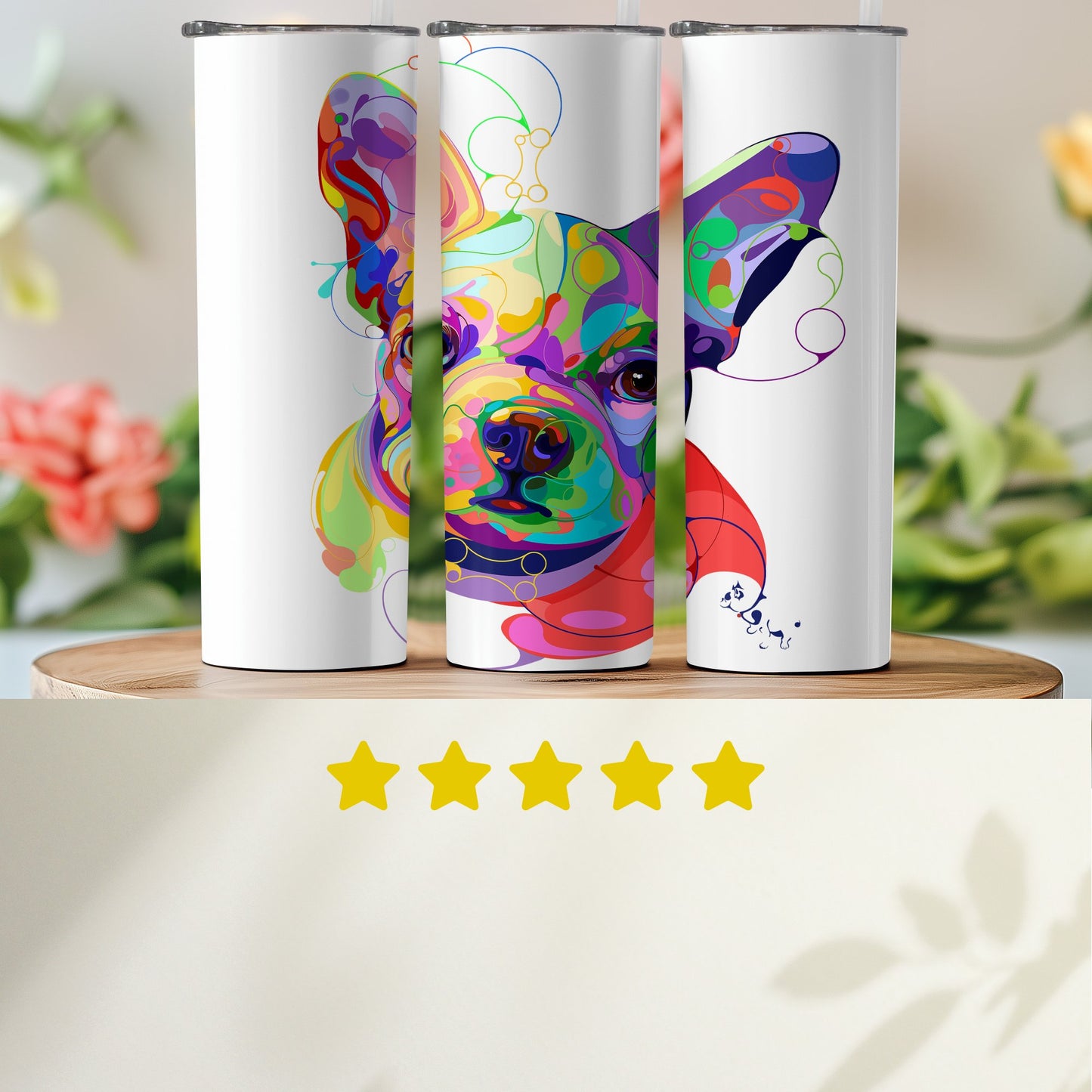 Colorful Abstract Dog Art Insulated Tumbler product