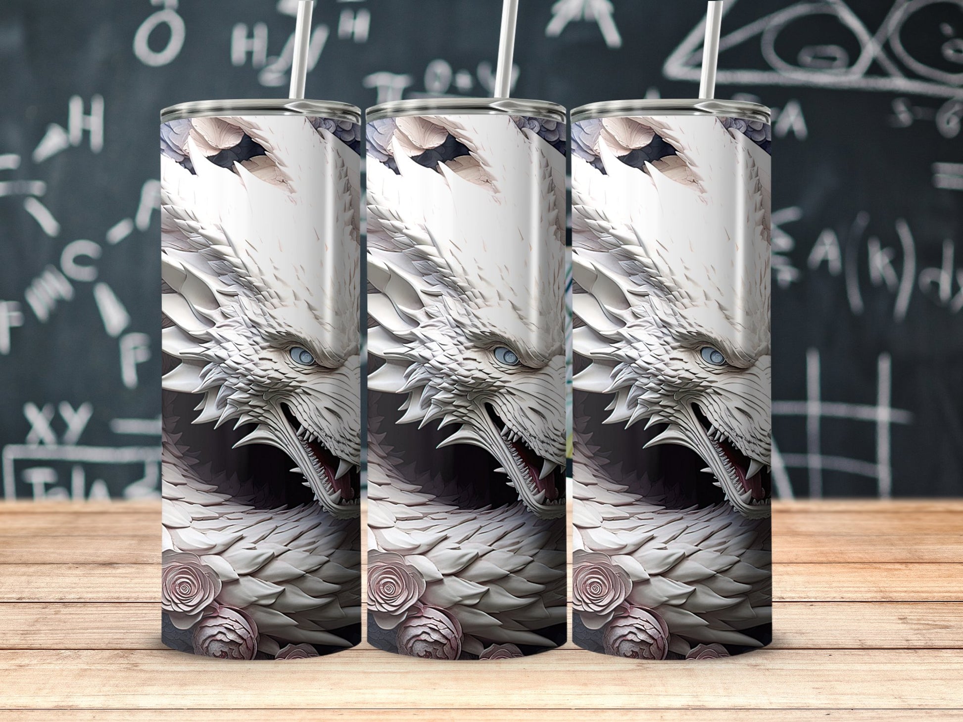 Fierce Dragon Print Metal Tumbler for Drinks product