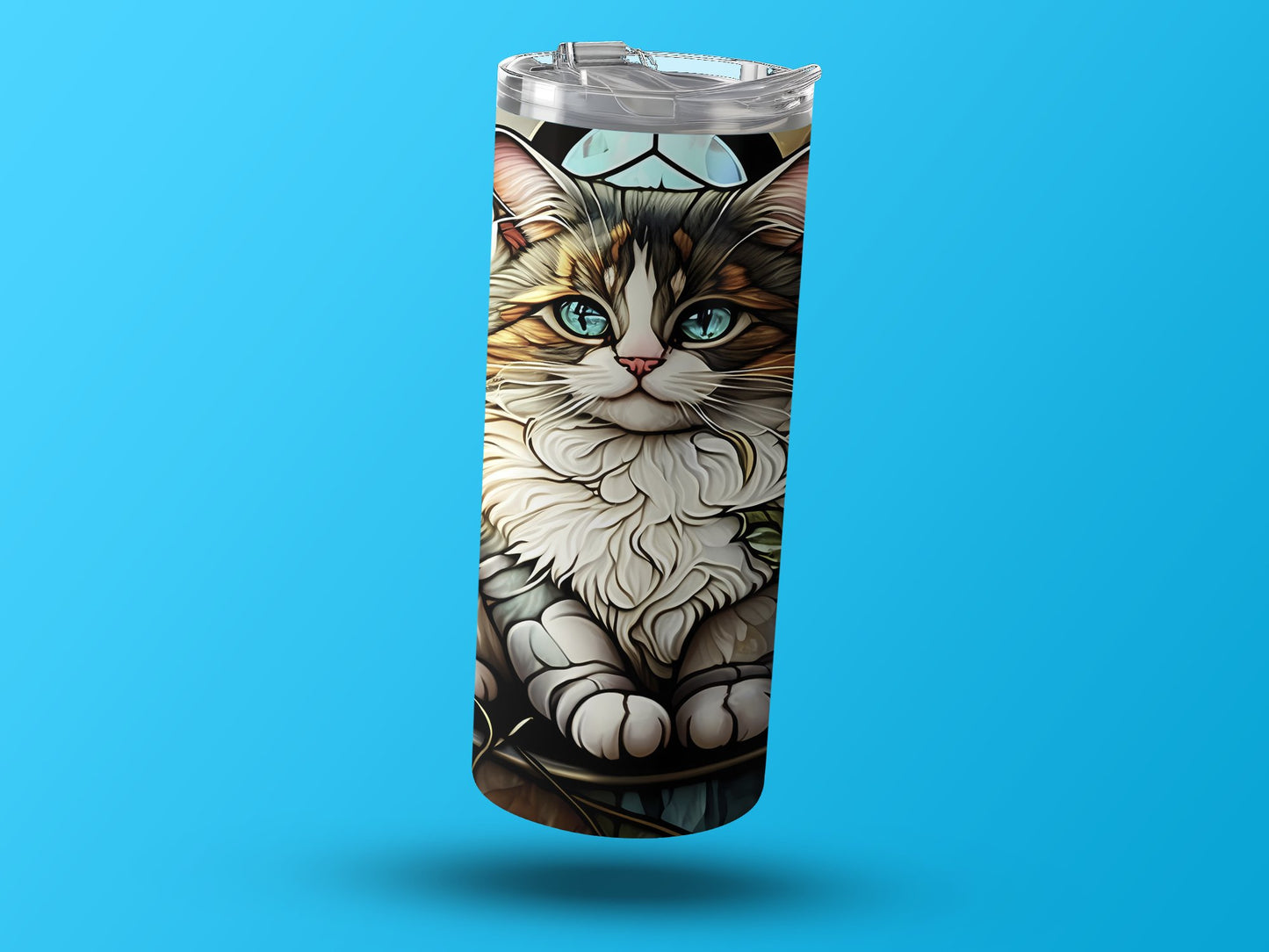 Cute Blue-Eyed Cat Artistic Travel Mug product