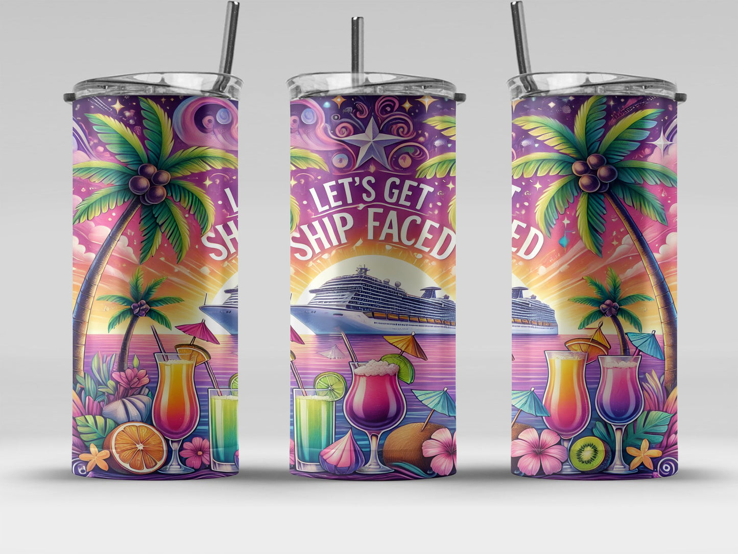 Let's Get Ship Faced Tropical Cruise Tumbler product