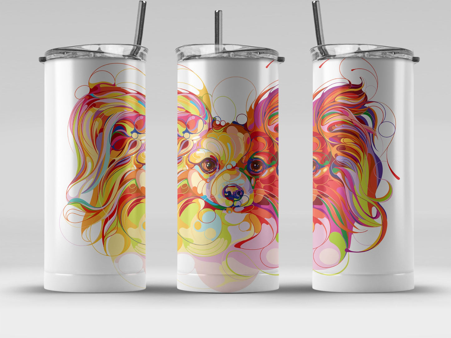 Vivid Abstract Colorful Dog Design Tumbler product
