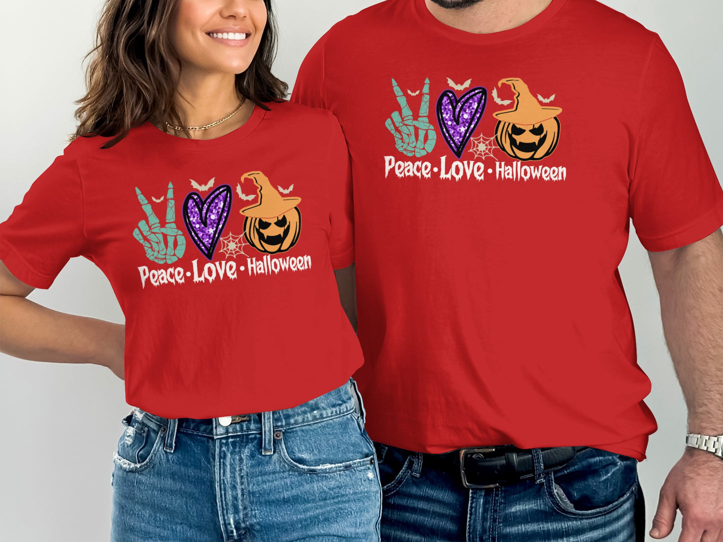 Peace Love Halloween Graphic Tee Shirt product type