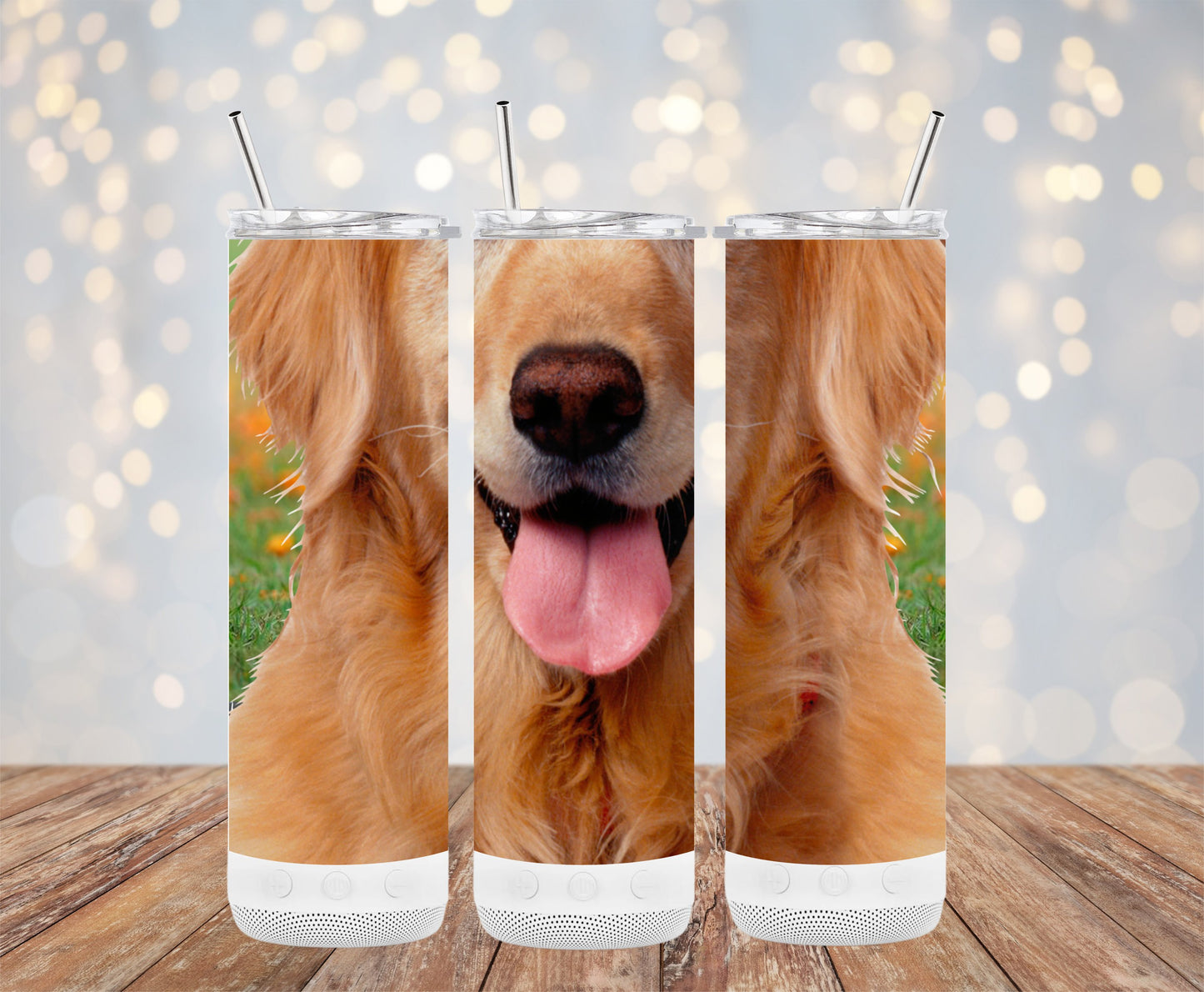 Adorable Dog Print Tumbler with Straw and Lid product type