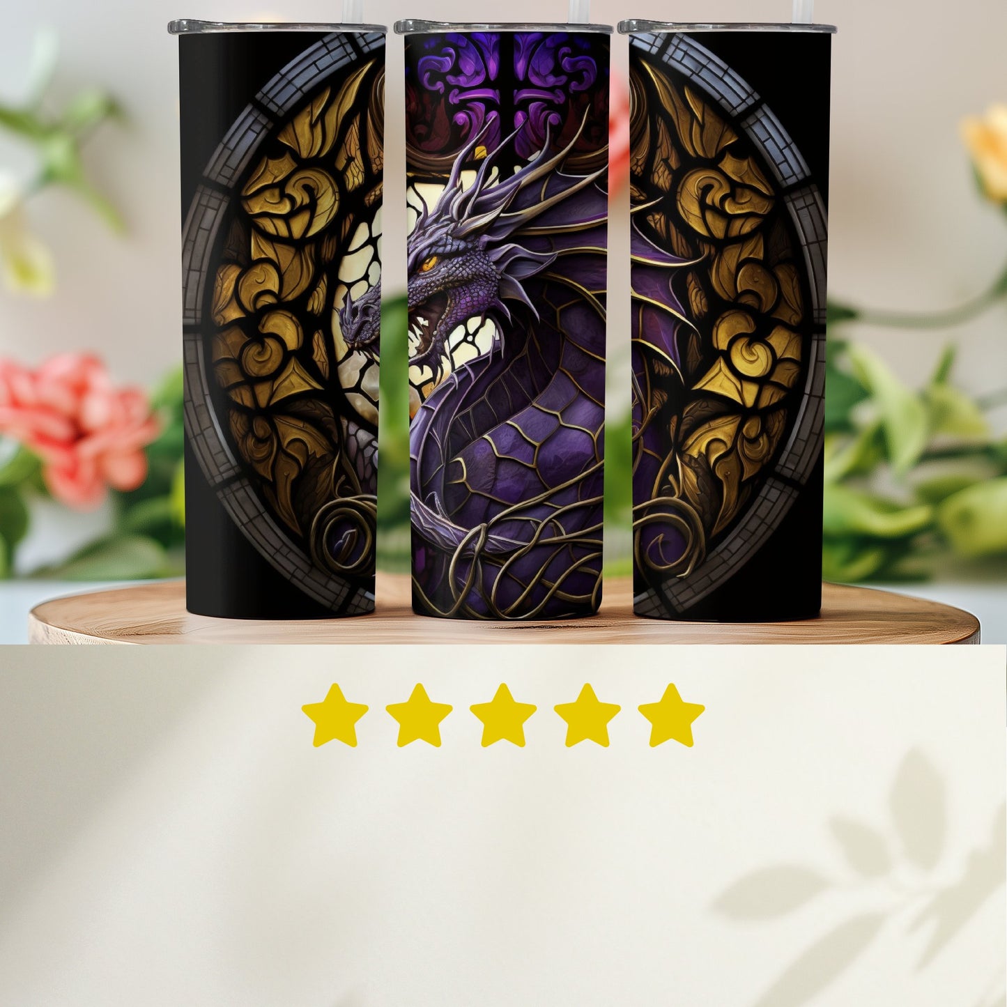 Purple Dragon Fantasy Art Themed Tumbler product