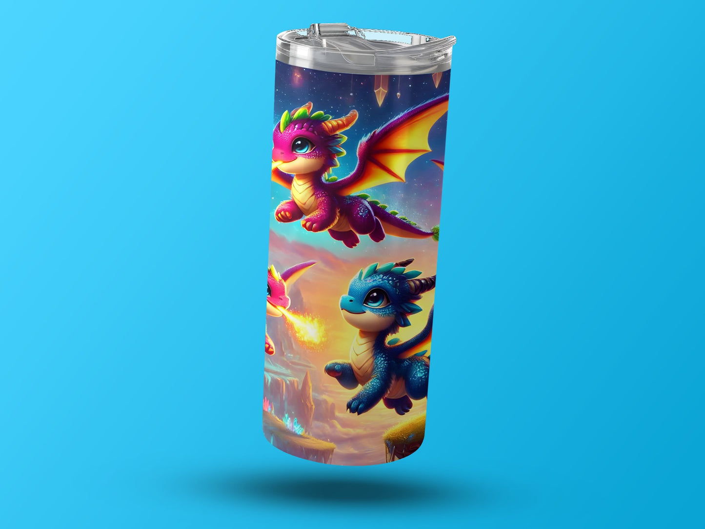 Colorful Fantasy Dragon Art Tumbler Bottle product type