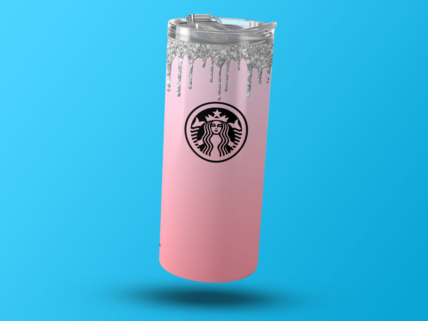 Pink and Silver Glittery Starbucks Tumbler Cup product