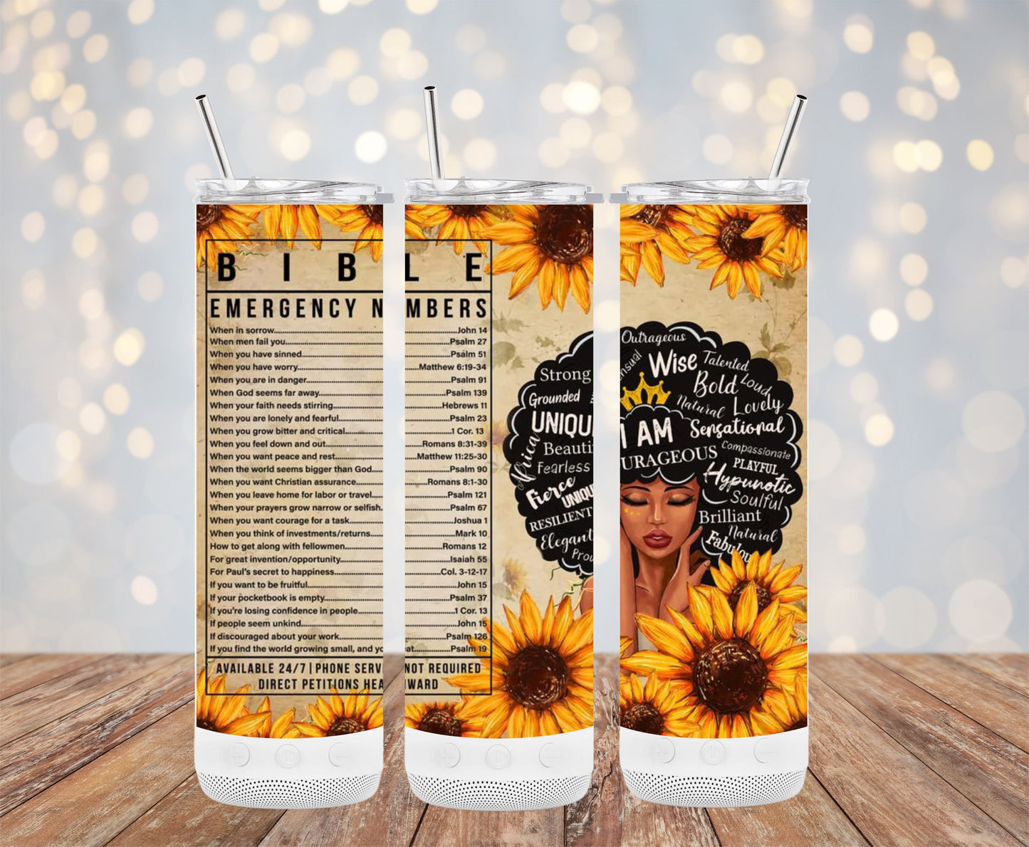 Inspirational Sunflower Design Tumbler Custom Product