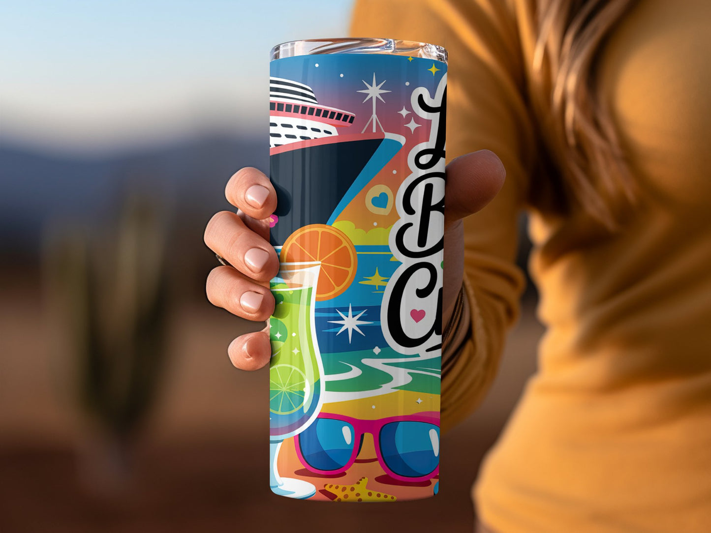 Colorful Cruise Vacation Design Tumbler product type