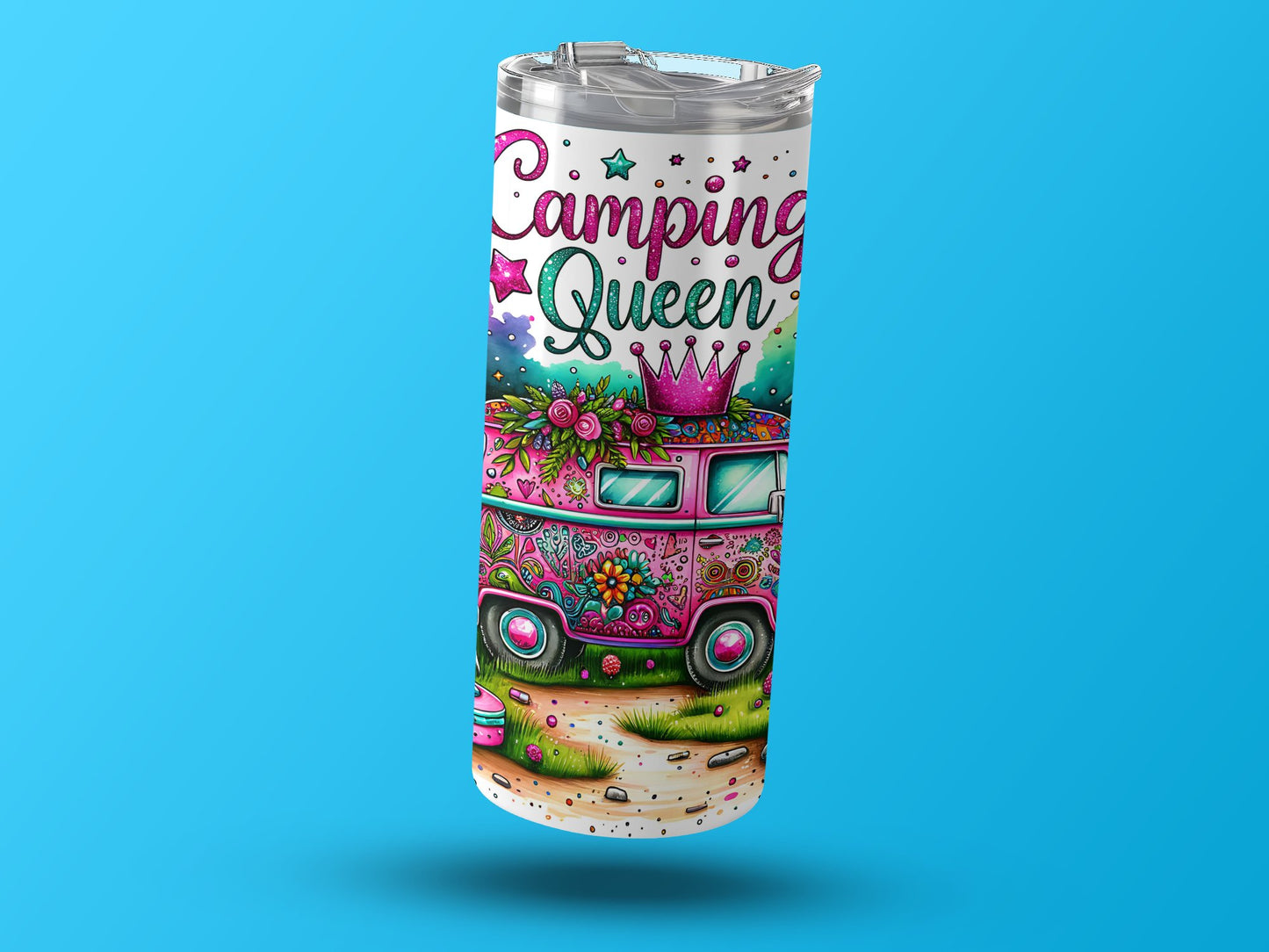 Camping Queen Colorful Art Tumbler Travel Cup product type