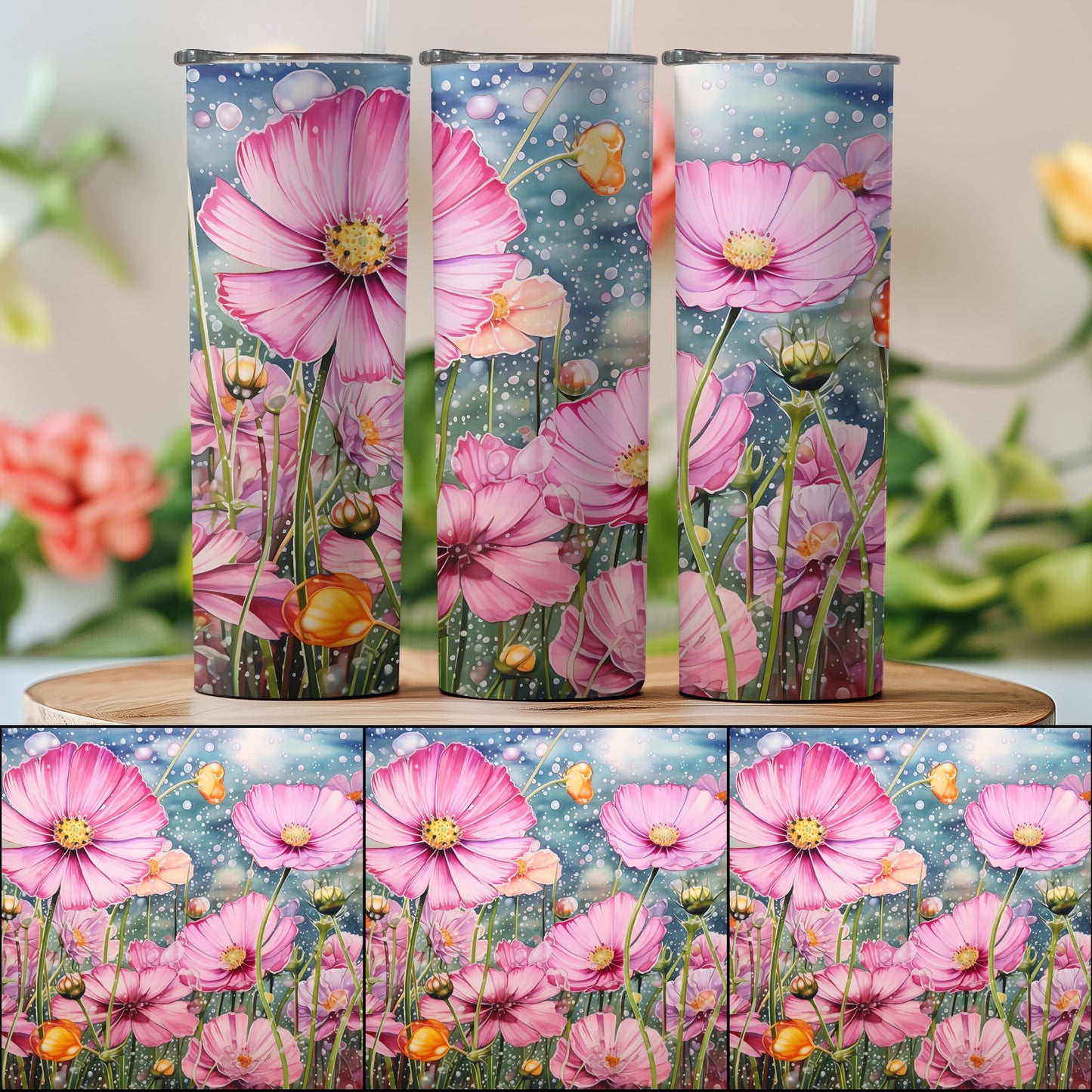 Beautifully Designed Flower Art Travel Mug product type