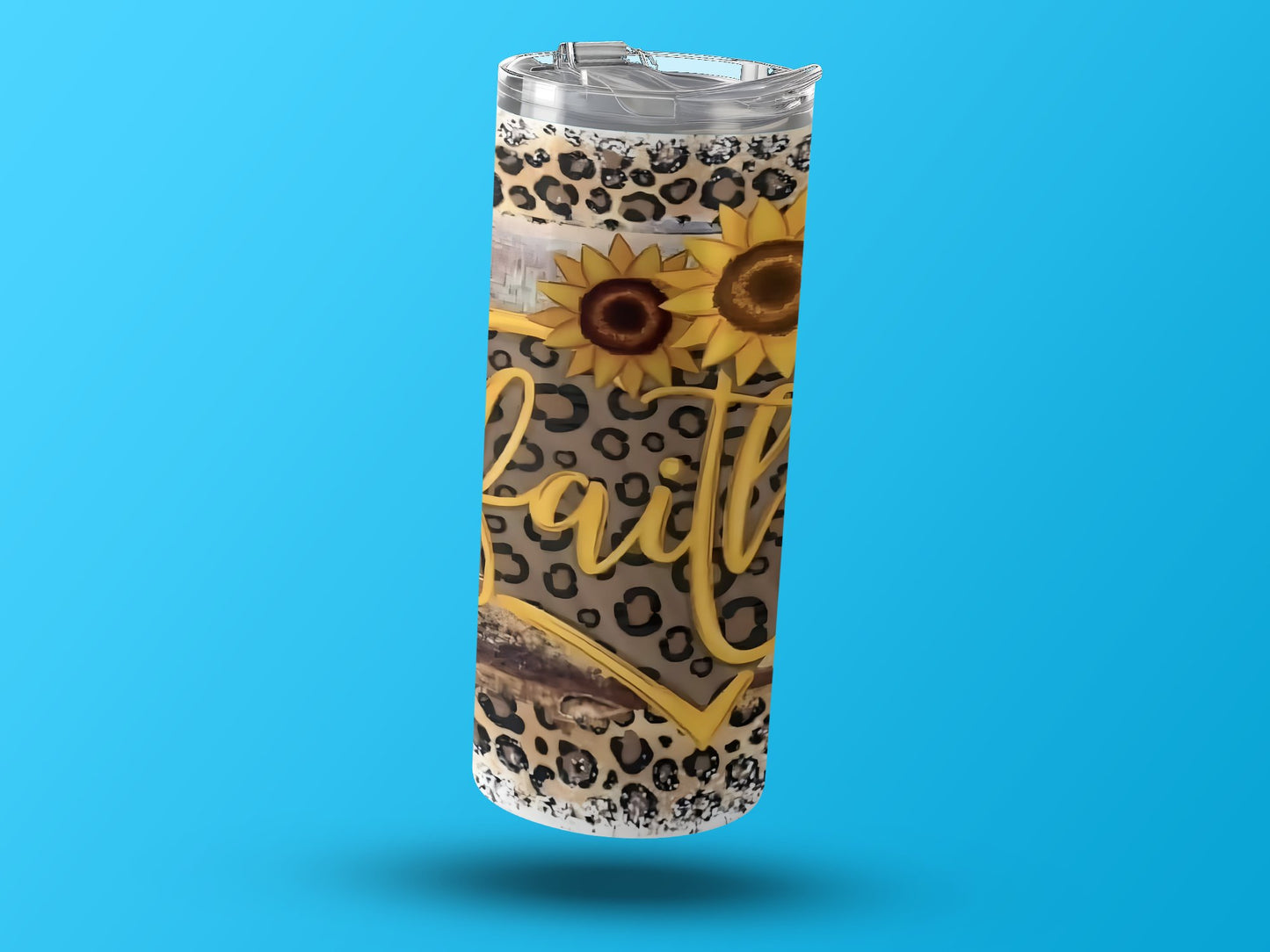 Faith Sunflower Leopard Print Tumbler product type