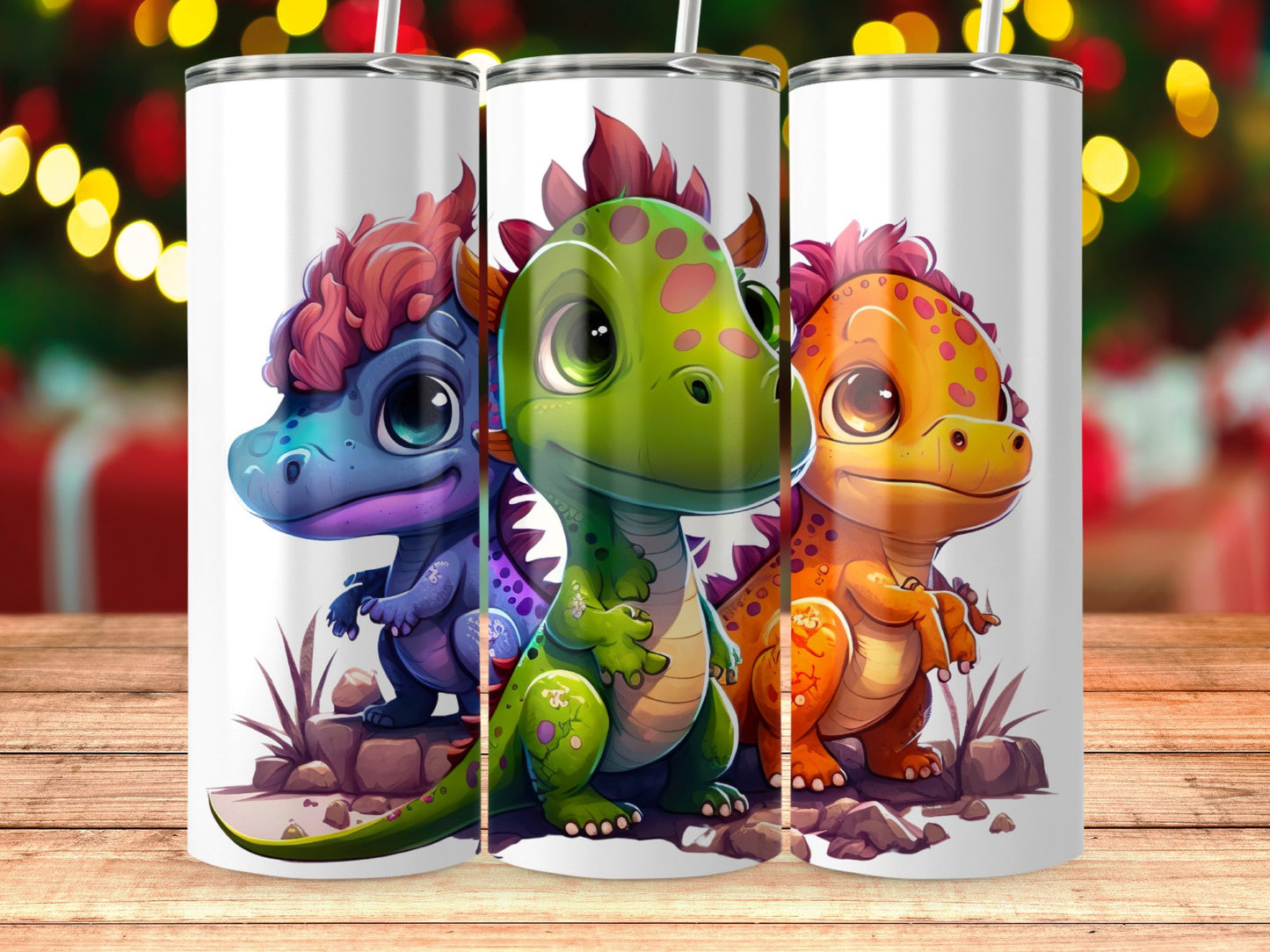 Colorful Dragon Cartoon Design Tumbler for Kids product type
