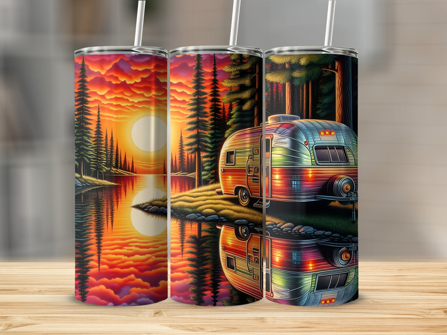Sunset and Camper Designs on Tall Cylinder Drinkware product