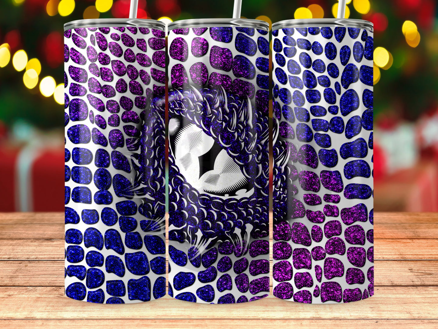 Dragon Eye Pattern Glittery Tumbler product