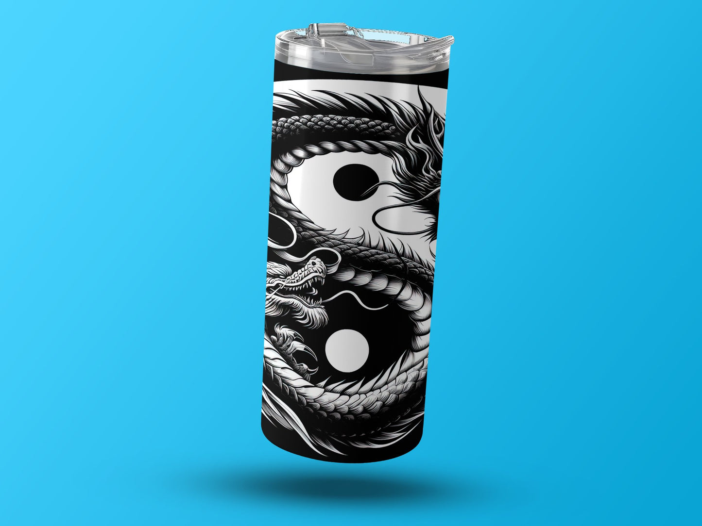 Intricate Yin Yang Dragon Design Tumbler Cup product type