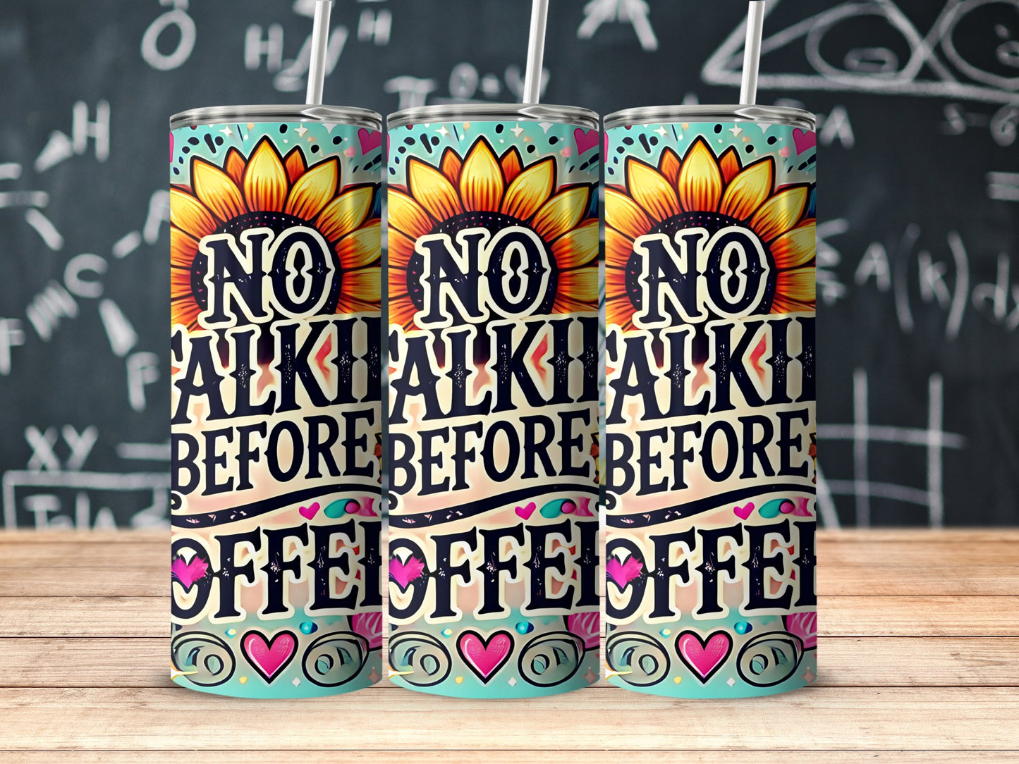 No Talking Before Coffee Colorful Tumbler product