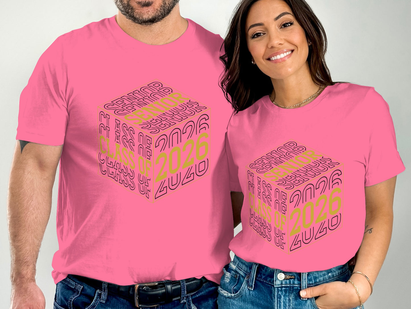 Class of 2026 Senior Cube Design Pink T-shirt product type