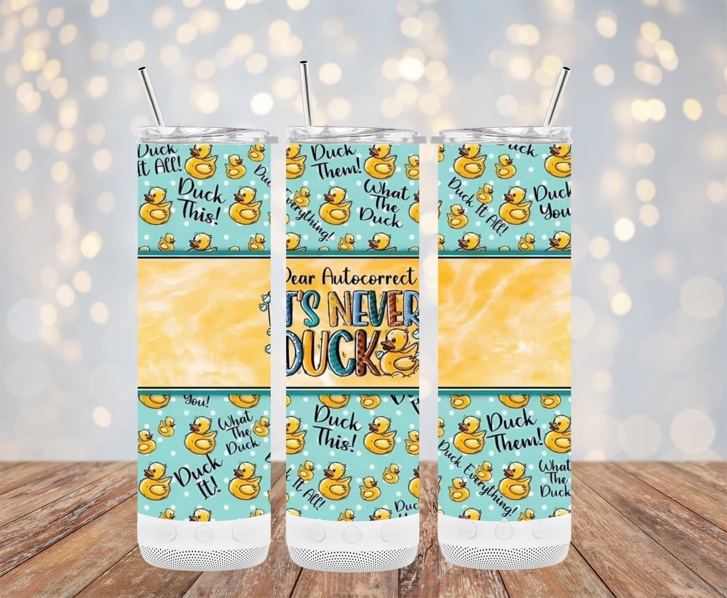 It's Never Duck Patterned Travel Mug Product