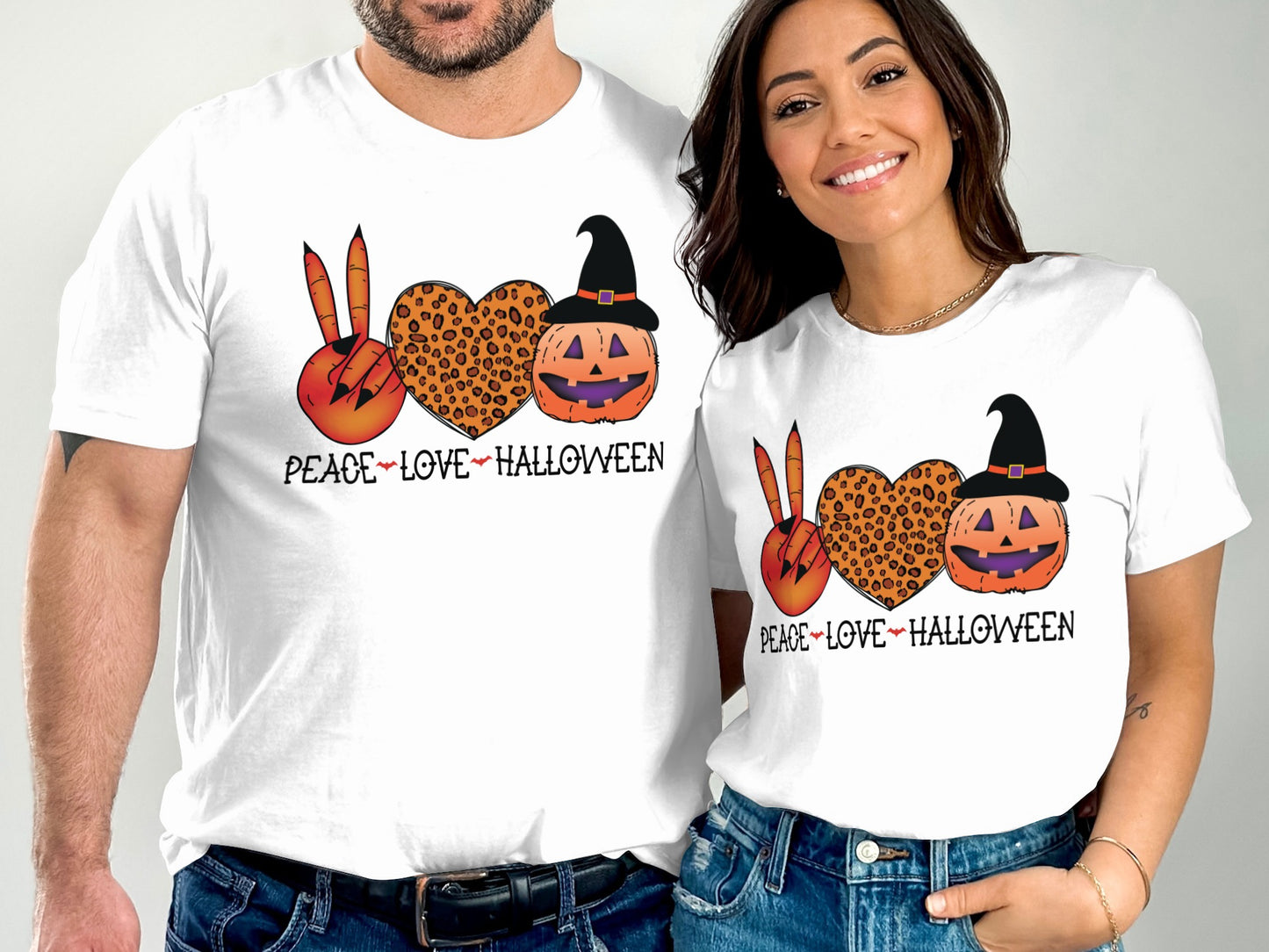 Peace Love Halloween Graphic Tee Shirt product type