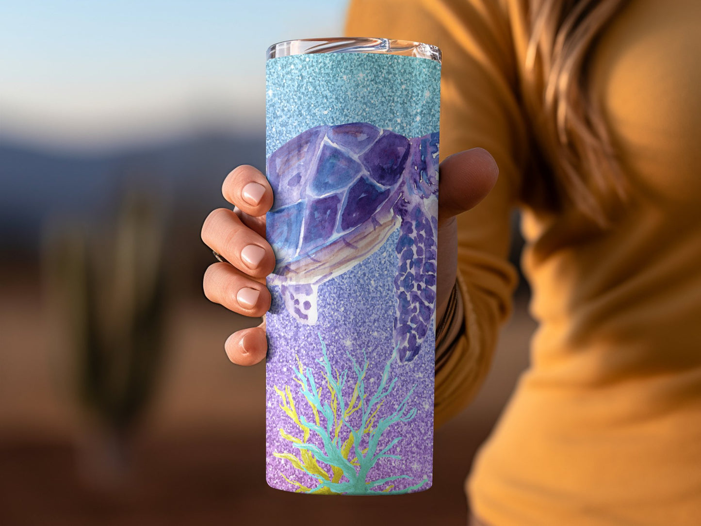 Colorful Tumbler with Sea Turtle Design product