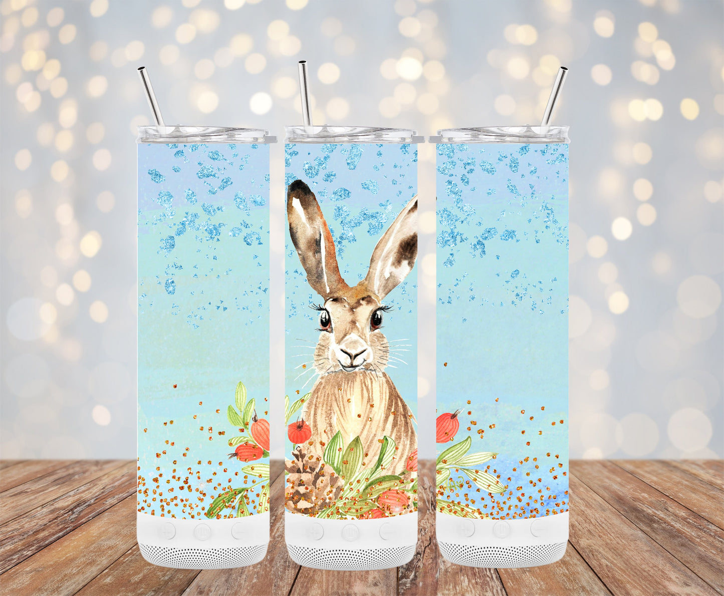 Bunny and Floral Design Tumbler product type