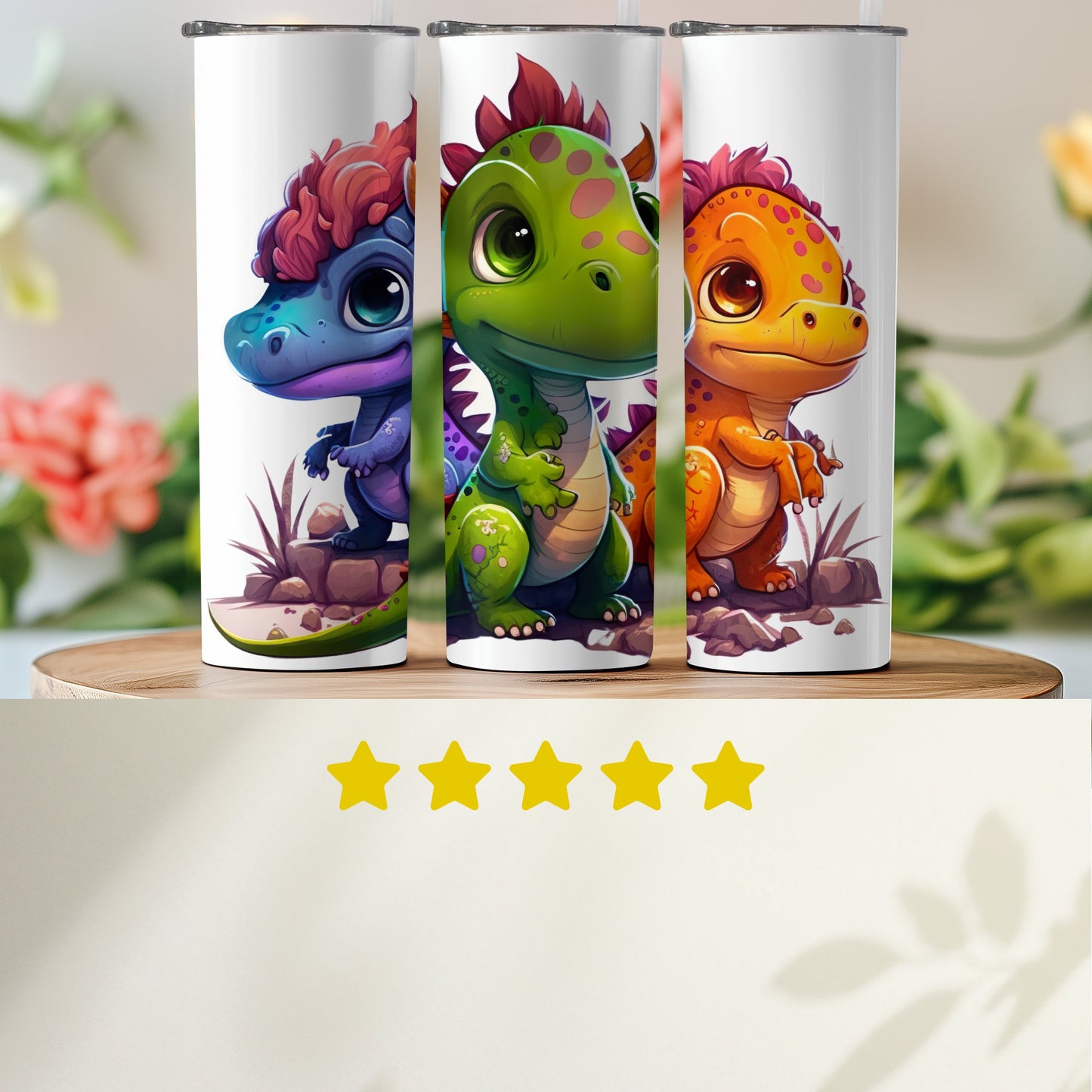 Cute Dinosaur Themed Tumblers Colorful Drinkware product type