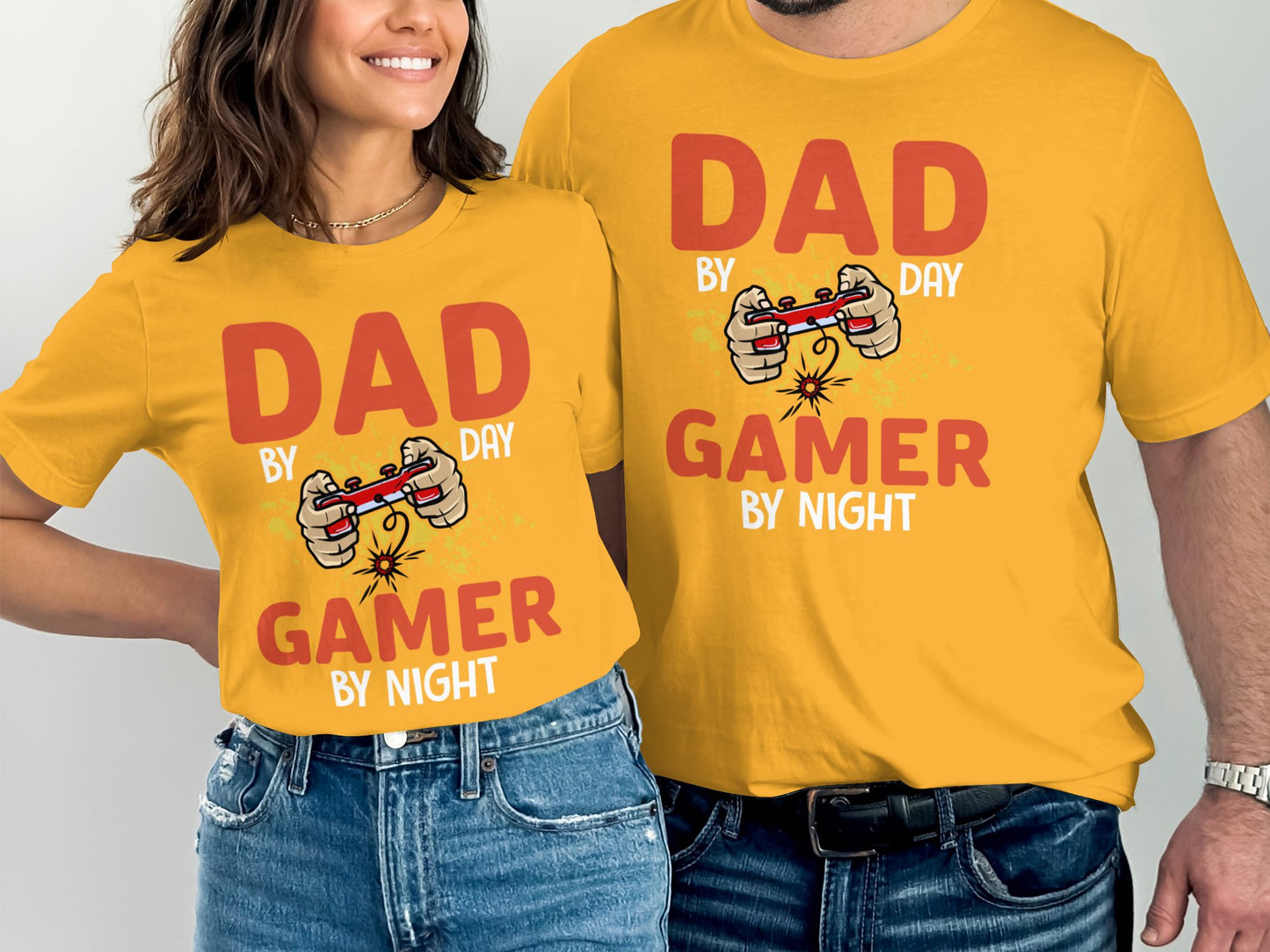 Dad By Day Gamer By Night Graphic T-Shirt product type