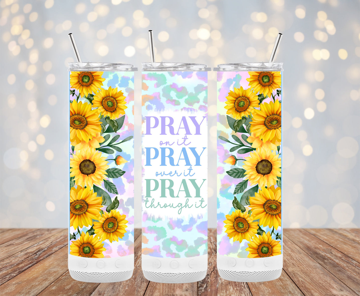 Pray on it Pray over it Pray through it tumbler product