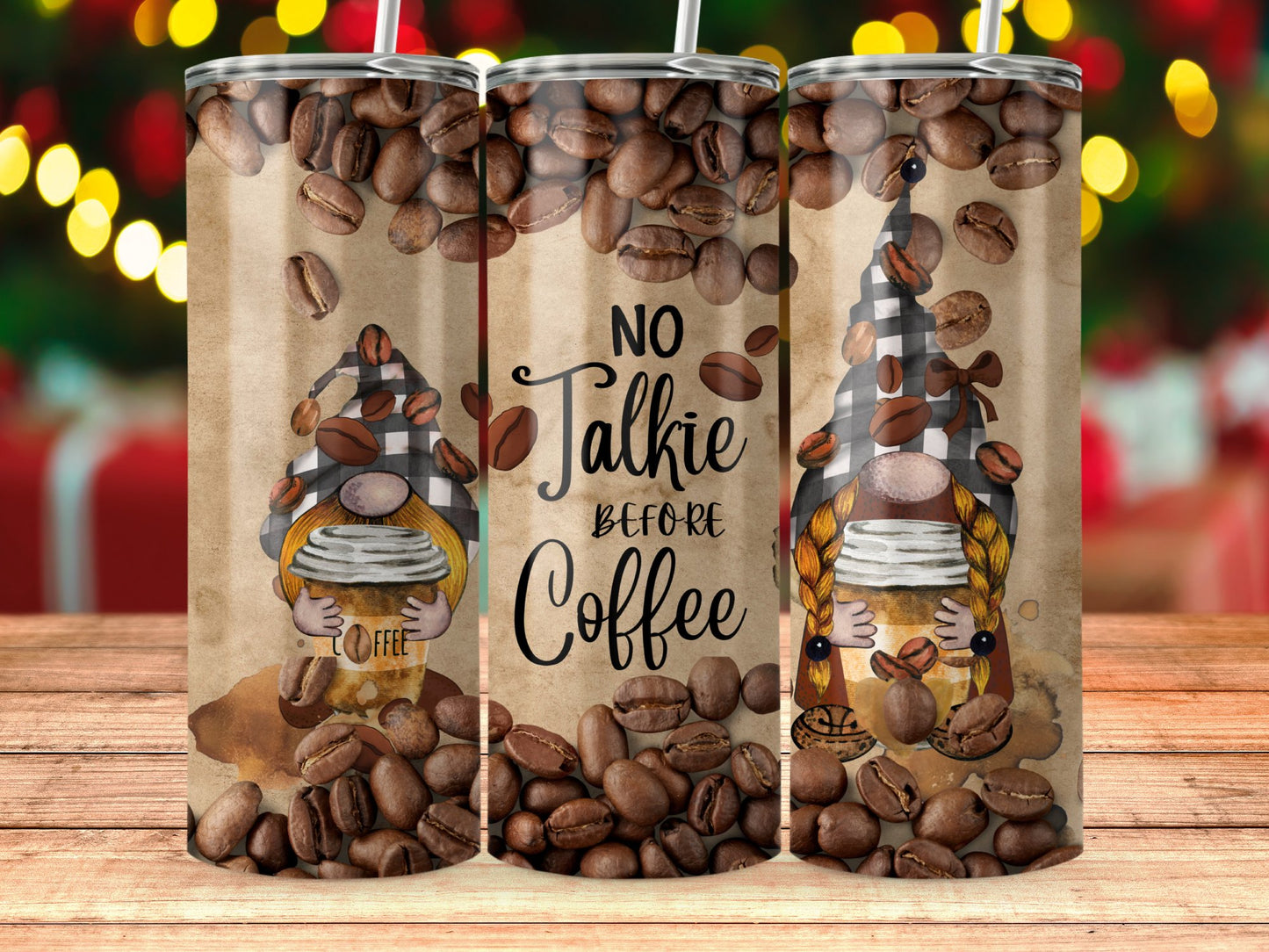 No Talkie Before Coffee Gnome Design Drinkware product