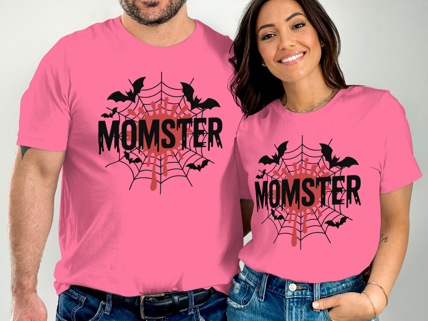 Pink Momster Halloween Matching Couple Shirts product type