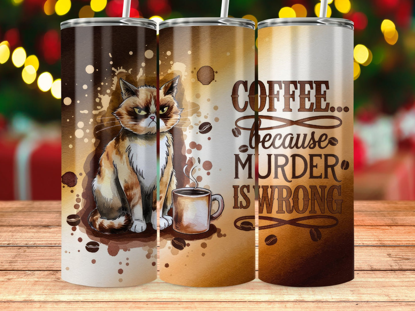 Coffee Cat Graphic Tumbler Cup for Hot Beverage product