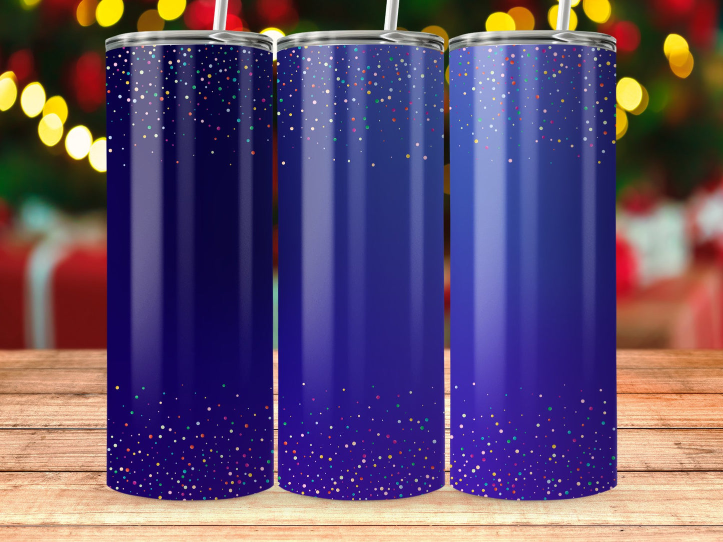 Sparkling Blue Gradient Tumbler Holiday Product