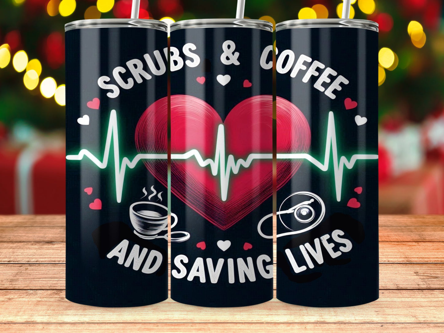 Scrubs Coffee and Saving Lives Themed Tumbler product type