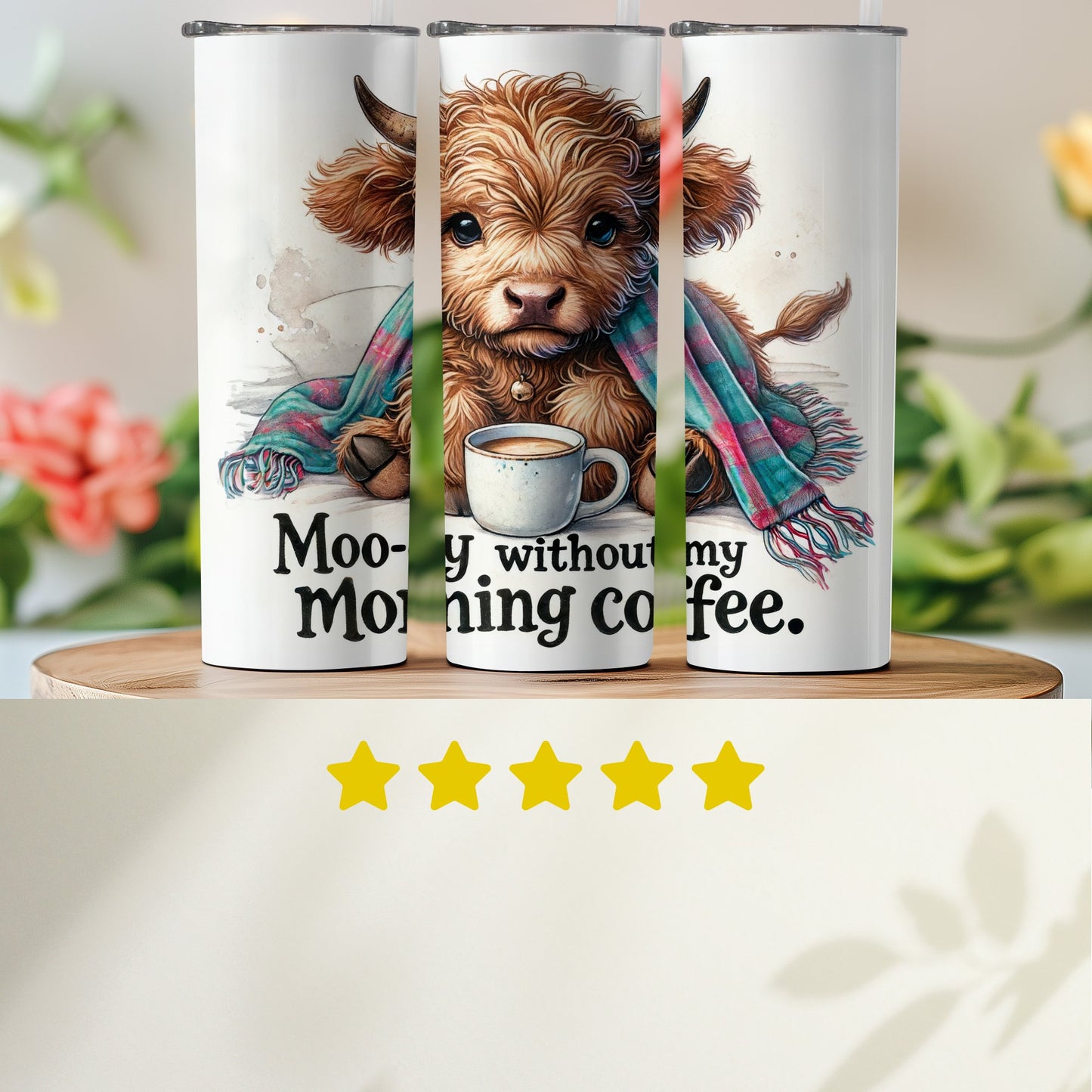 Moo-zy Without My Morning Coffee Tumbler product