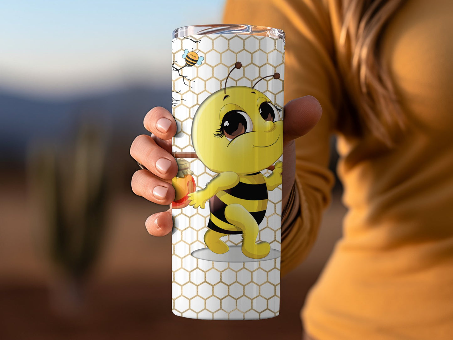 Cute Bee Themed Travel Tumbler Drinking Cup product type