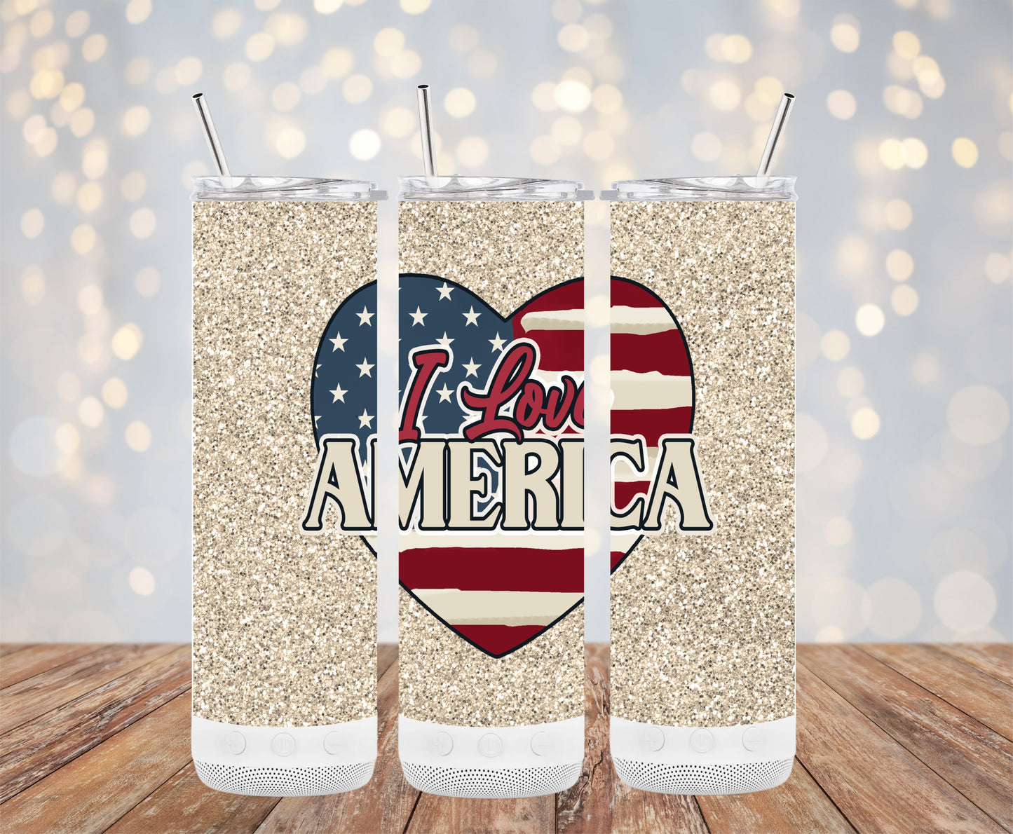 Patriotic Heart with 'I Love America' (4th July Tumblers) 8371612