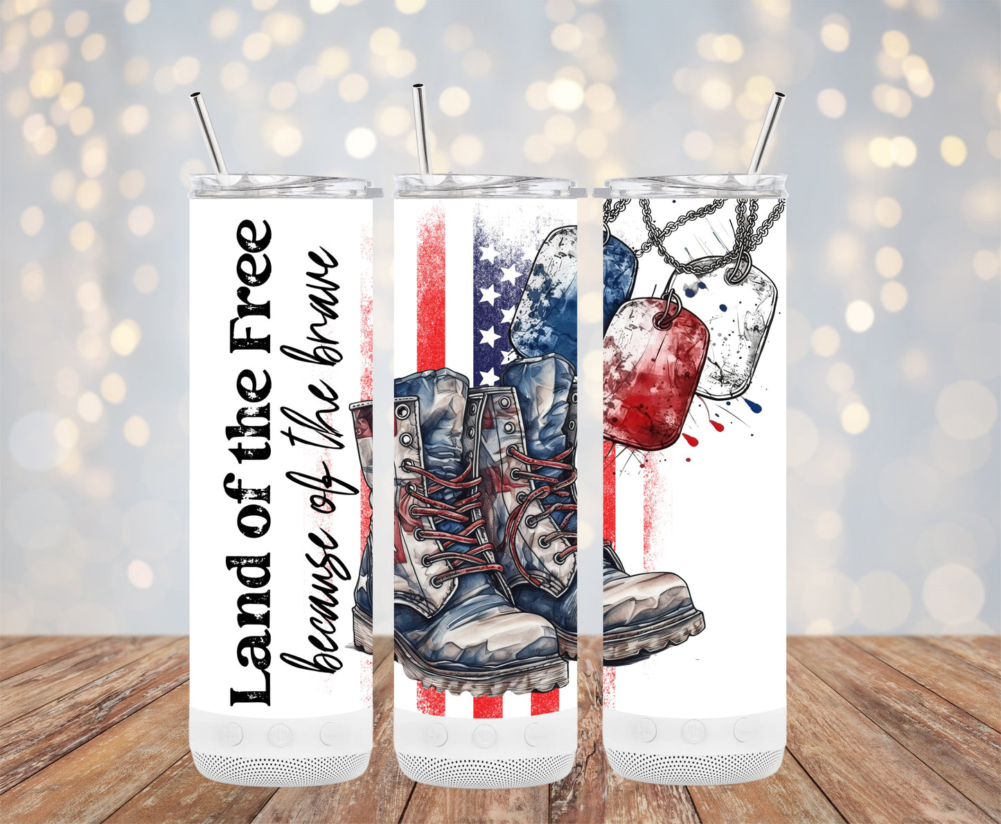 Patriotic Boots and Dog Tags (4th July Tumblers) 8371275