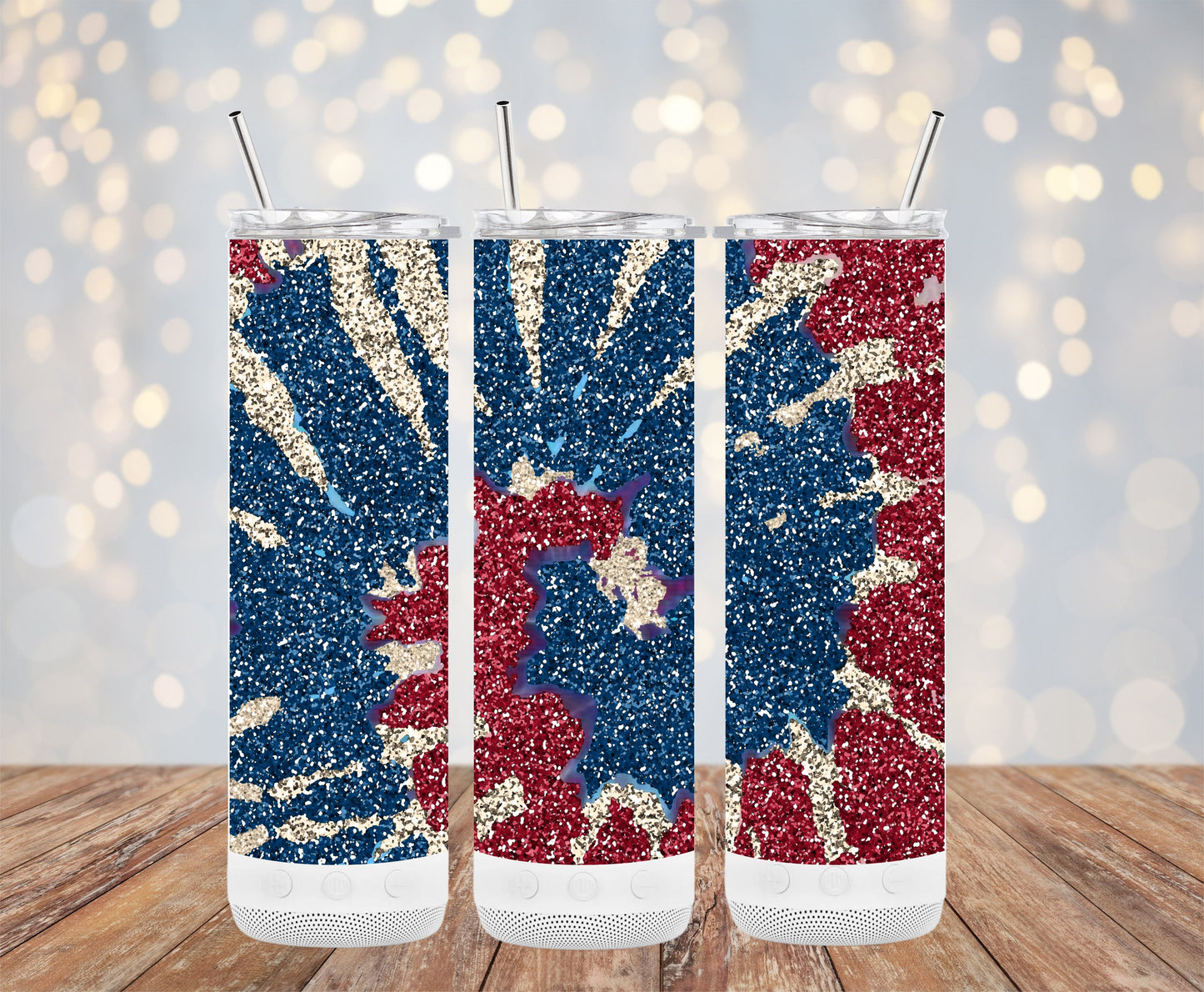 Patriotic Red Blue Sparkle Firework (4th July Tumblers) 8371611