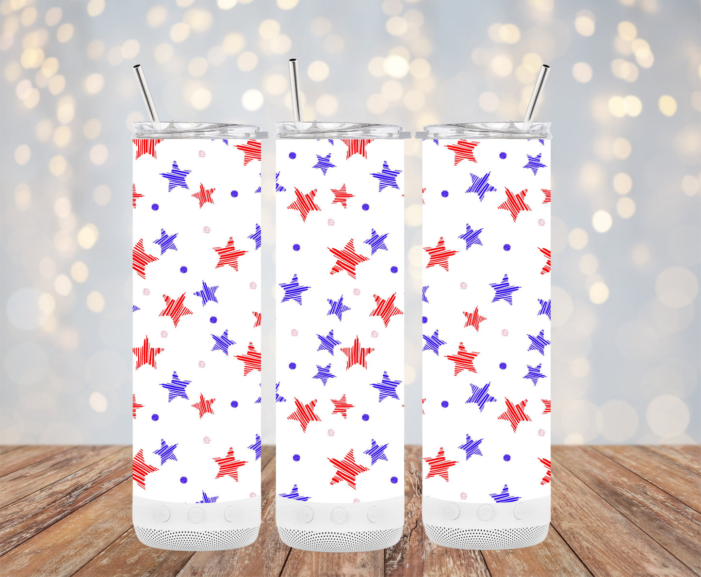 Red and Blue Abstract Star Pattern (4th July Tumblers) 8371272
