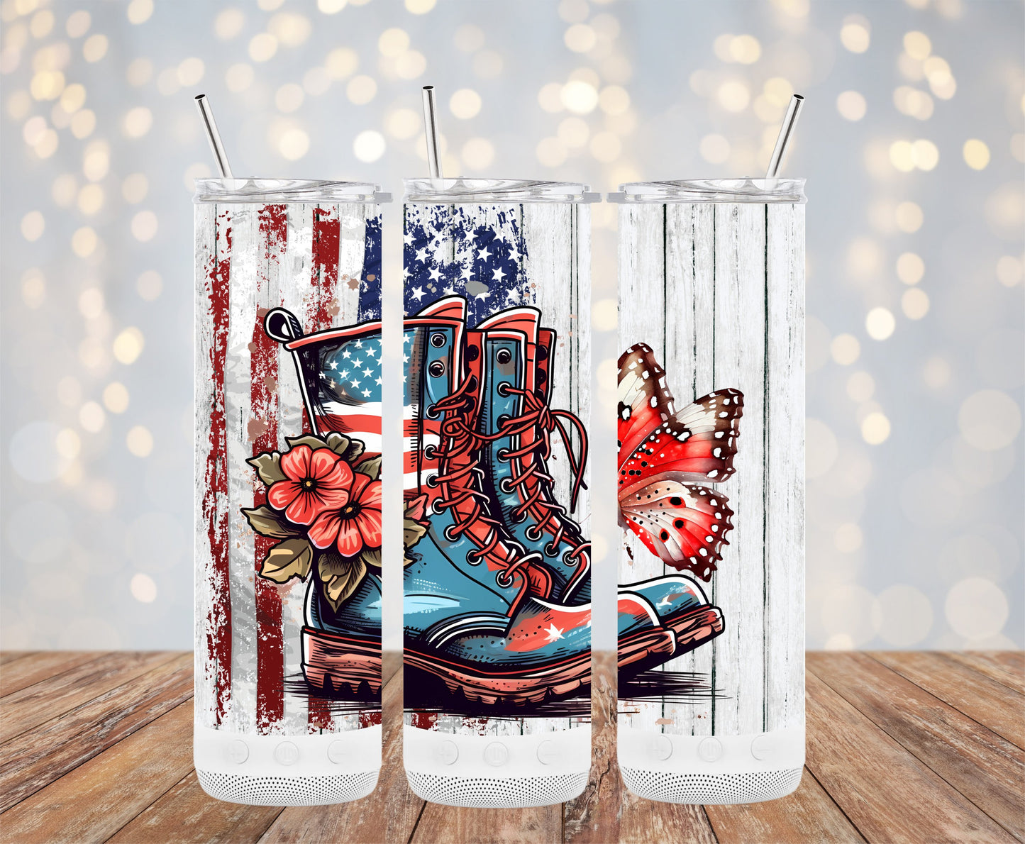Patriotic Boots and Butterfly (4th July Tumblers) 8371290