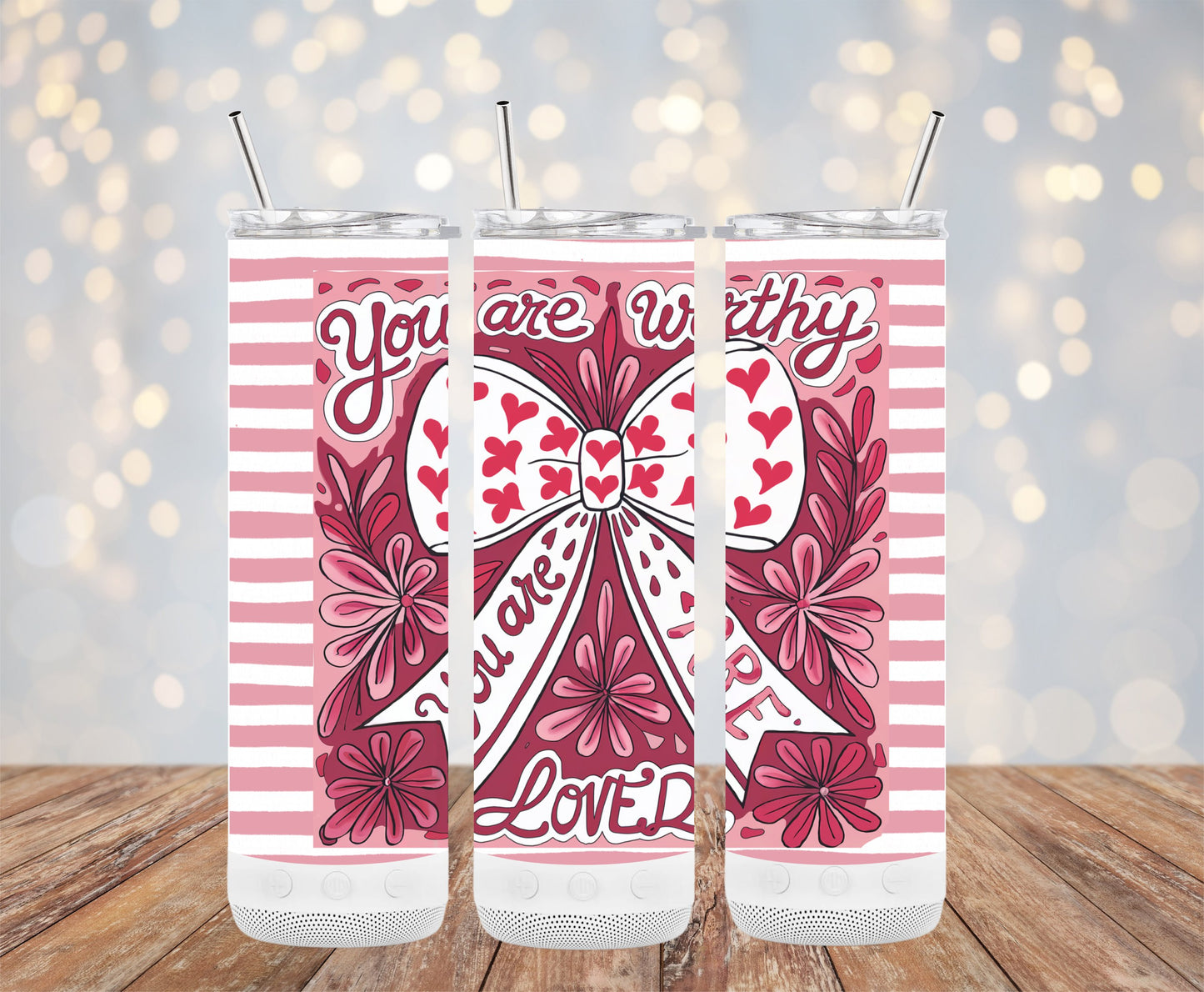 You Are Worthy You Are Loved Bow Tumblers 7281500