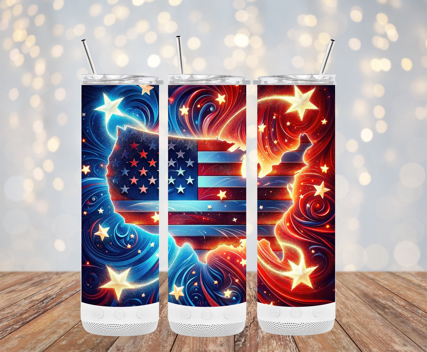 Patriotic Swirls and Stars USA Flag (4th July Tumblers) 8371302