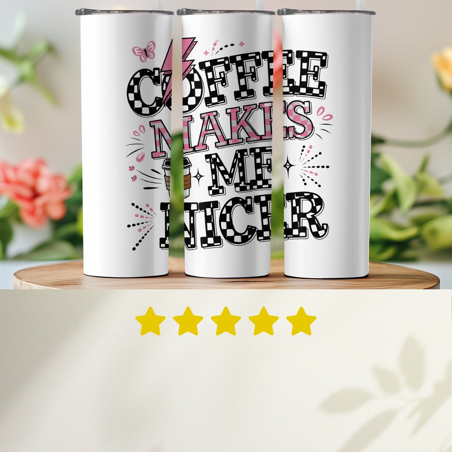 Coffee Makes Me Nicer Quote Travel Mug product