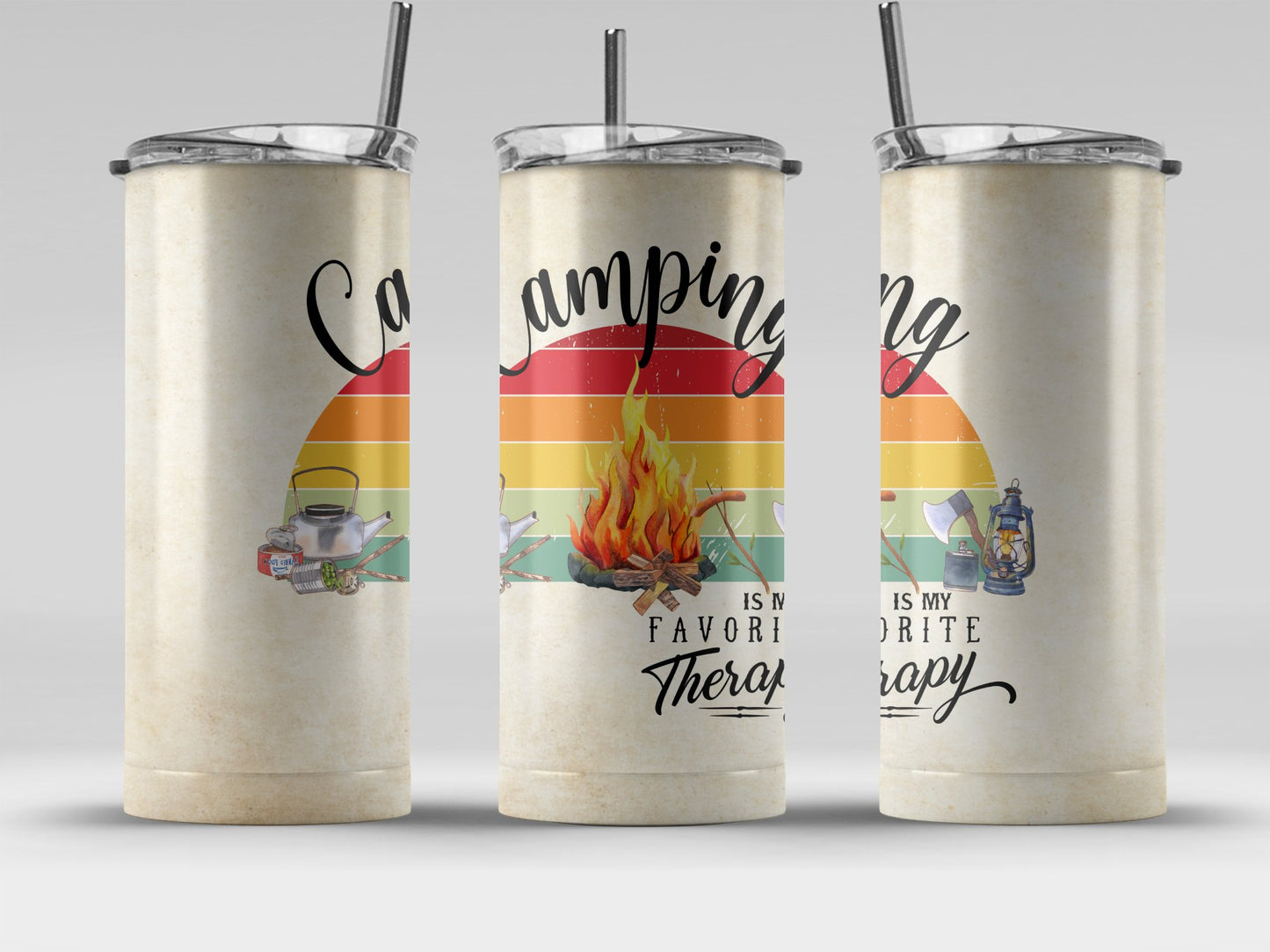 Camping is My Favorite Therapy Tumbler product