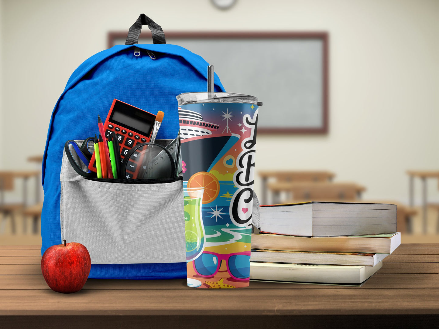 Colorful Artistic Tumbler Next to School Supplies product