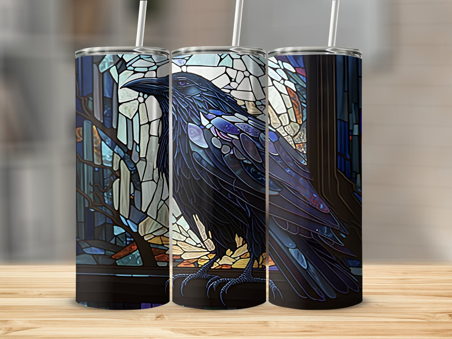 Stained Glass Raven Art Tumbler Insulated Drinkware product