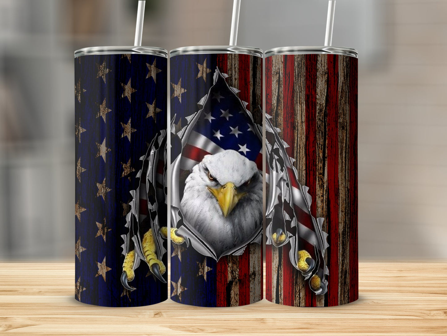 Patriotic American Flag and Eagle Tumbler product